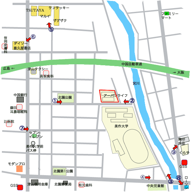 北園町の地図